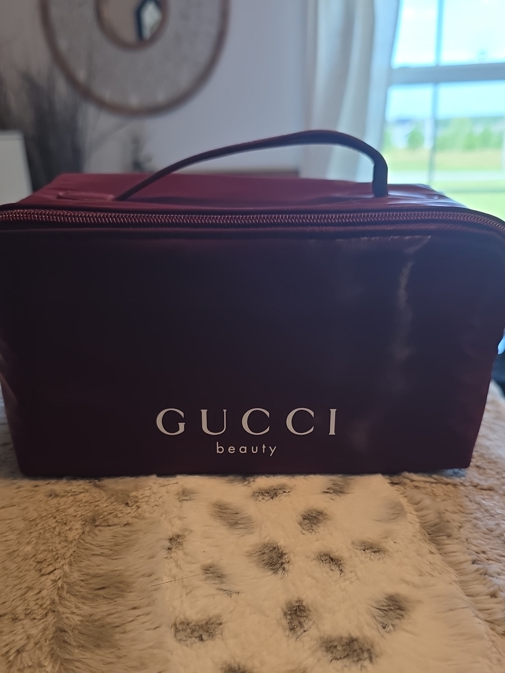 Gucci Beauty Burgundy Cosmetic Pouch